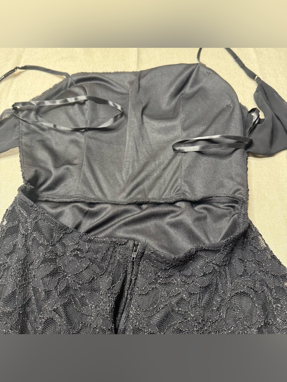 B Darlin Black Lace Fit & Flare Party Dress Removable Sash Juniors 7/8 - Picture 7 of 12